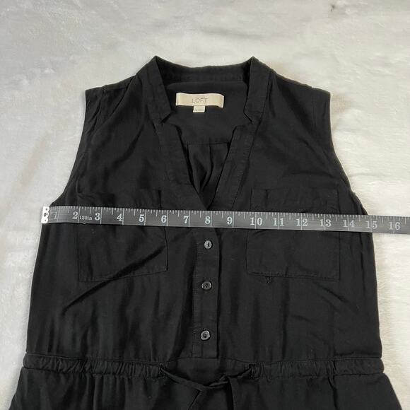 LOFT Sleeveless V-Neck Shirt Dress Size X-Small Knee Length Minimalist Casual - Picture 8 of 10
